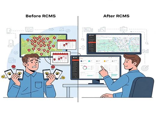 An operations manager transitioning from chaotic manual IoT device management to streamlined control using the RCMS platform.