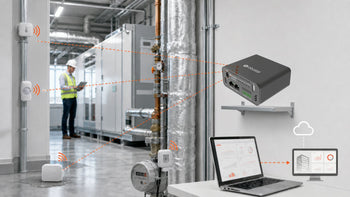 Robustel R1520LG and representative LoRaWAN sensors in a building mechanical room proof of concept