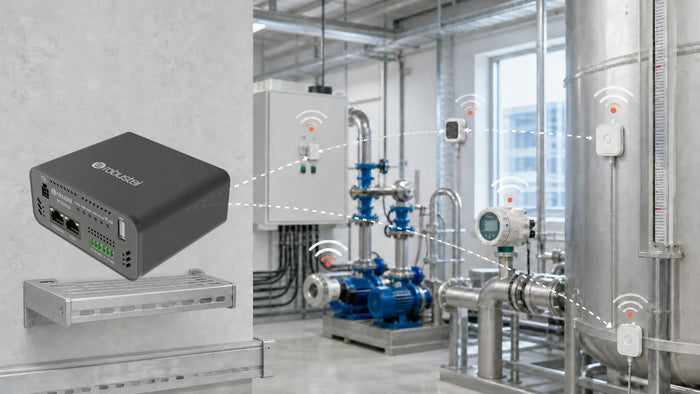 Robustel R1520LG connecting representative LoRaWAN sensors in an industrial utility environment