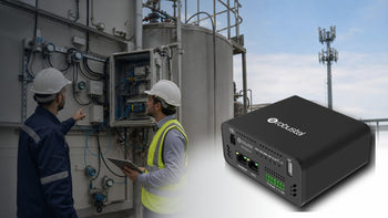Engineers evaluating the official Robustel R1520LG at an industrial utility site