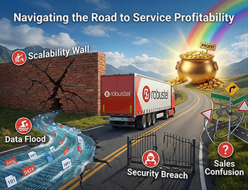 A roadmap graphic illustrating the 5 common pitfalls of launching managed equipment services and how to navigate around them.